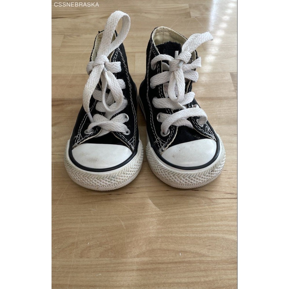 Converse Chuck Taylor All Star Black White High Top Toddler Sneakers Size 4